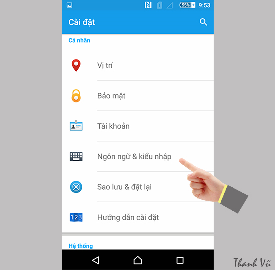 Go tieng viet tren Sony M5 Single Sim 2
